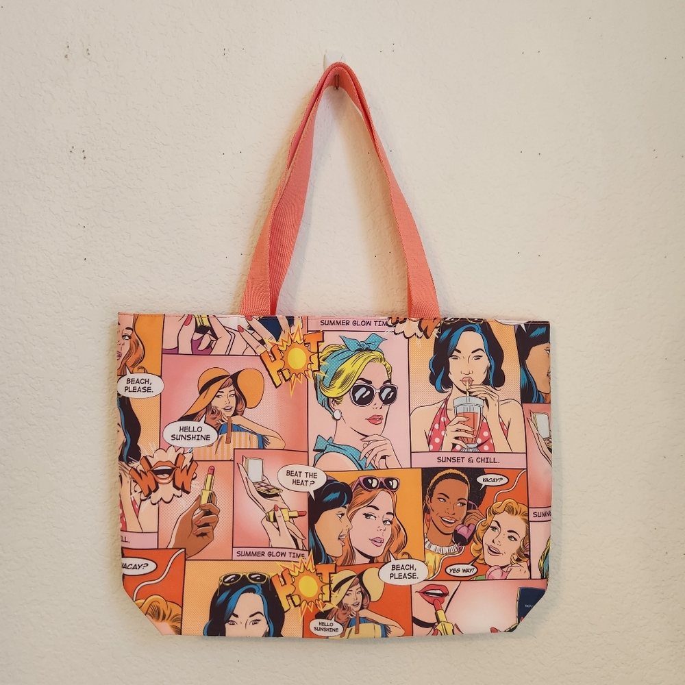 Estee Lauder Comic Pop Art Sustainable Summer Themed Tote Bag